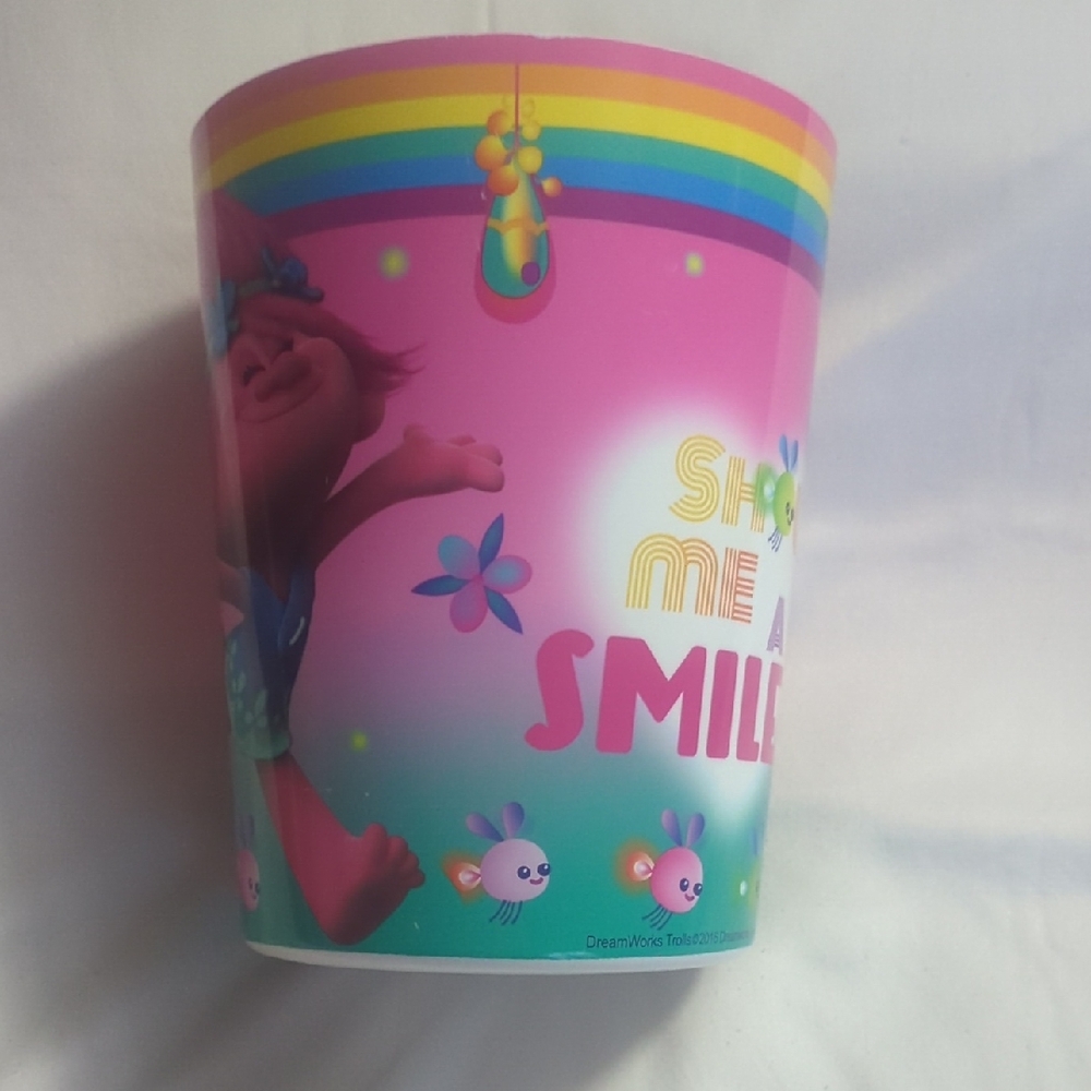 Storage Bin Plastic Trolls Princess Poppy Pink